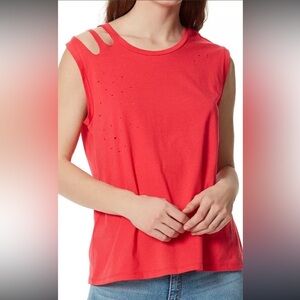 Frayed Jeans|| womens cold shoulder sleeveless shirt